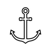 icône d'ancre pour marine ou bateau de croisière dans un style de contour noir vecteur