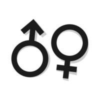 icônes féminines masculines. symboles masculins et féminins. icône de sexe féminin et masculin. vecteur de symbole de genre. icône de sexe de couple.