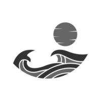 icône du logo de la vague de la mer vecteur