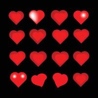 forme de coeur rose forme de coeur amour, romance, valentin, forme romantique différentes couleurs vecteur