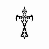 symbole de la croix chrétienne. conception de tatouage tribal. illustration vectorielle de pochoir vecteur