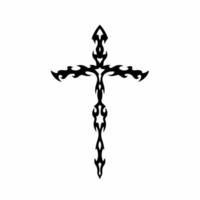 symbole de la croix chrétienne. conception de tatouage tribal. illustration vectorielle de pochoir vecteur