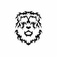 logo tête de lion brûlant tribal. conception de tatouage de décalcomanie. illustration vectorielle de pochoir vecteur