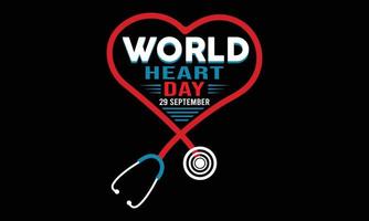 conception de t-shirt de la journée mondiale du cœur heureux. vecteur