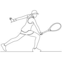 joueur de tennis dessin au trait continu vecteur ligne art illustration