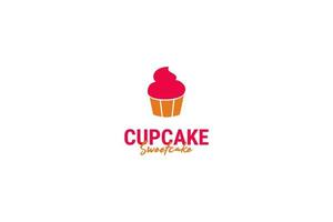 idée d'illustration vectorielle de conception de logo cupcake plat vecteur