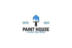 pinceau plat maison logo design illustration vectorielle vecteur