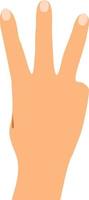 le nombre de doigts est de trois. compte manuel. illustration vectorielle des nombres de doigts de personnes vecteur