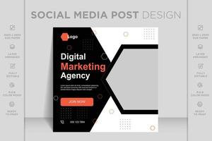 webinaire en direct d'agence de marketing numérique et modèle de bannière de publication sur les médias sociaux d'entreprise vecteur