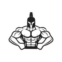 image vectorielle logo spartiate fitness et gym vecteur