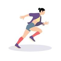 femmes qui courent jogging entraînement personnage de personnes plates vecteur