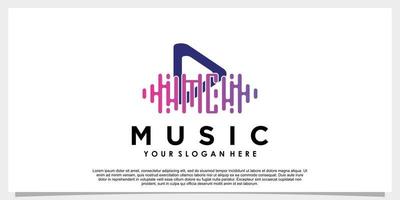 jouer de la musique logo design abstrait avec concept créatif vecteur