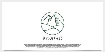 illustration de conception de logo aventure en montagne avec concept créatif vecteur