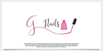 lettre g avec modèle de conception de logo icône vernis à ongles vecteur