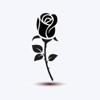 rose silhouette monochrome vecteur symbole illustration isolé