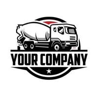 logo de l'emblème de l'entreprise de camions en béton vecteur isolé
