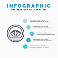 bangladesh bangladeshi pièce de monnaie icône de ligne avec 5 étapes présentation infographie fond vecteur