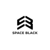 abstrait lettre initiale sb ou bs logo en couleur noire isolé sur fond blanc appliqué pour le logo d'entreprise de design d'intérieur également adapté pour les marques ou les entreprises ont le nom initial bs ou sb. vecteur