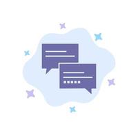 chat commentaire message éducation icône bleue sur fond de nuage abstrait vecteur