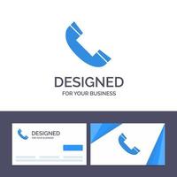 carte de visite créative et modèle de logo appel téléphone téléphone illustration vectorielle vecteur