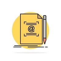 note lettre texte mail créer abstrait cercle fond plat couleur icône vecteur