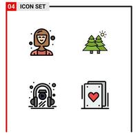4 icônes créatives signes et symboles modernes de l'entreprise e learning executive forest learning éléments de conception vectoriels modifiables vecteur