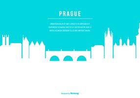 Illustration Skyline Prague avec espace pour le texte vecteur