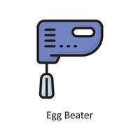 illustration de conception d'icône de contour rempli de vecteur de batteur à oeufs. symbole d'entretien ménager sur fond blanc fichier eps 10