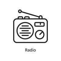 illustration de conception d'icône de contour de vecteur de radio. symbole d'entretien ménager sur fond blanc fichier eps 10