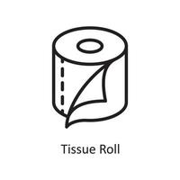 illustration de conception d'icône de contour de vecteur de rouleau de tissu. symbole d'entretien ménager sur fond blanc fichier eps 10