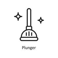 illustration de conception d'icône de contour de vecteur de piston. symbole d'entretien ménager sur fond blanc fichier eps 10