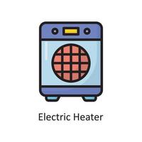 illustration de conception d'icône de contour rempli de vecteur de chauffage électrique. symbole d'entretien ménager sur fond blanc fichier eps 10