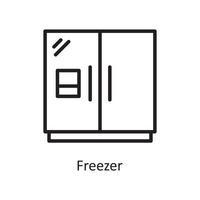 illustration de conception d'icône de contour de vecteur de congélateur. symbole d'entretien ménager sur fond blanc fichier eps 10