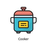 illustration de conception d'icône de contour rempli de vecteur de cuisinière. symbole d'entretien ménager sur fond blanc fichier eps 10
