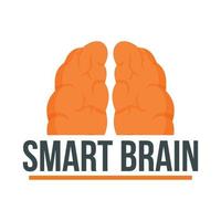 logo du cerveau intelligent humain, style plat vecteur