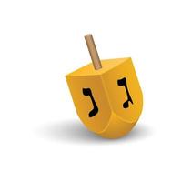 icône de dreidel jaune, style réaliste vecteur