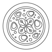 icône de pizza à la viande de salami, style de contour vecteur