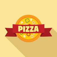 logo de pizza, style plat vecteur