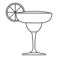 icône de cocktail mexicain, style de contour vecteur