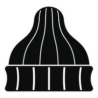 icône de bonnet d'hiver rayé, style simple vecteur