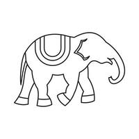 icône d'éléphant, style de contour vecteur