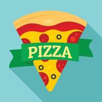 logo de tranche de pizza, style plat vecteur