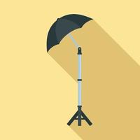 icône parapluie caméra ombre, style plat vecteur