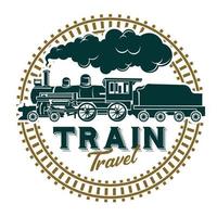 train à vapeur avec illustration vectorielle de fumée, bon pour le logo de la boutique vintage et la conception de t-shirt vecteur