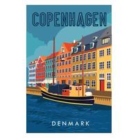 affiche vintage copenhague danemark illustration vectorielle dans un style vintage. parfait pour la conception d'affiches et de t-shirts vecteur