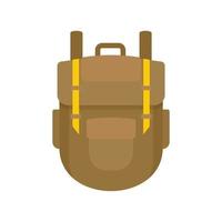 explorer l'icône du sac à dos, style plat vecteur