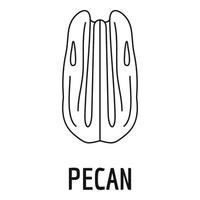 icône de noix de pécan, style de contour vecteur