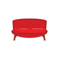 icône de canapé smoking rouge, style plat vecteur