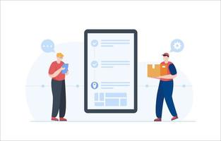 demande de service de livraison. plate-forme de gestion des expéditions en ligne. vecteur