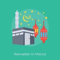 ramadan à la Mecque vecteur